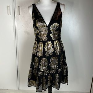 J CREW COLLECTION Silk & Metallic Party Dress